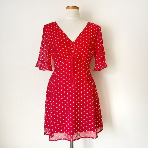 Finders Keepers Red Blossom Mini Dress preowned size 6 - Picture 1 of 8